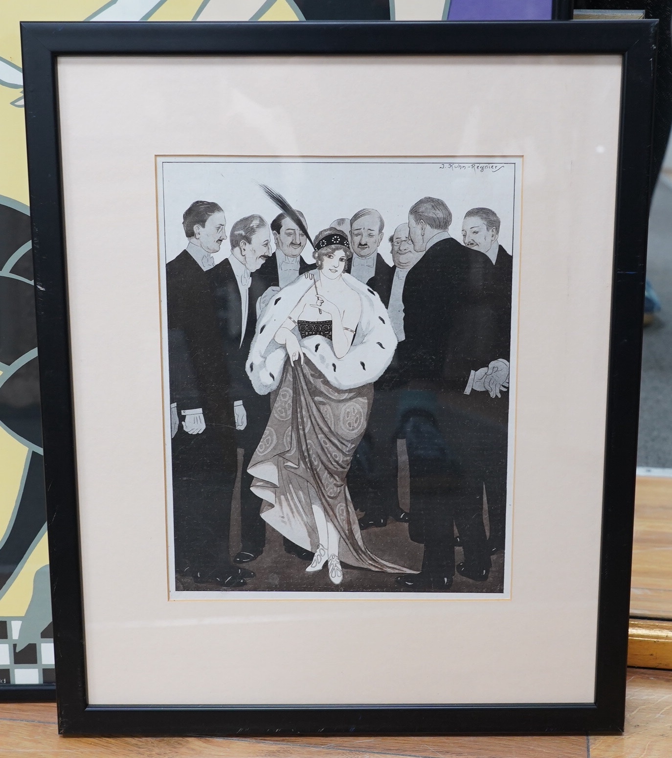 Three French Art Deco posters and prints including ‘Pas De Deux’ published by Graphic de France, Le Gant Neyret, largest 89 x 44cm. Condition - good